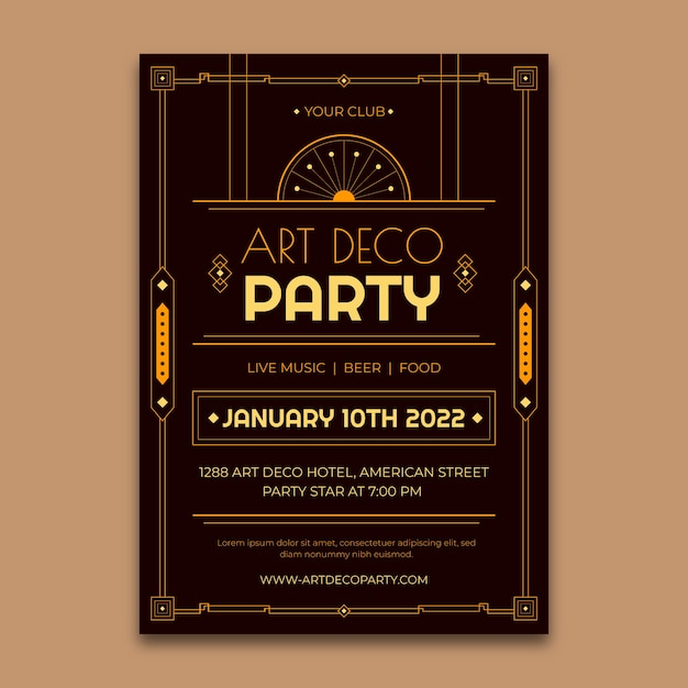 Platte art deco-poster