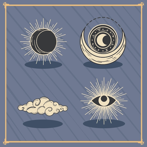 Platte astrologie pictogrammen