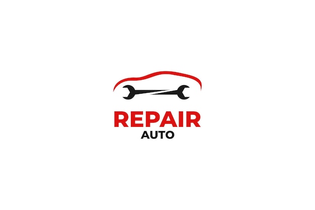 Platte auto reparatie logo ontwerp vector sjabloon illustratie