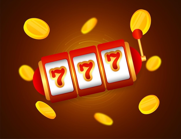 Platte banner met 777 jackpot voor conceptontwerp 777 big win concept Geïsoleerde vectorillustratie