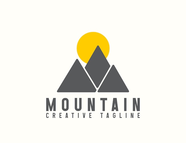 Platte berg logo ontwerp