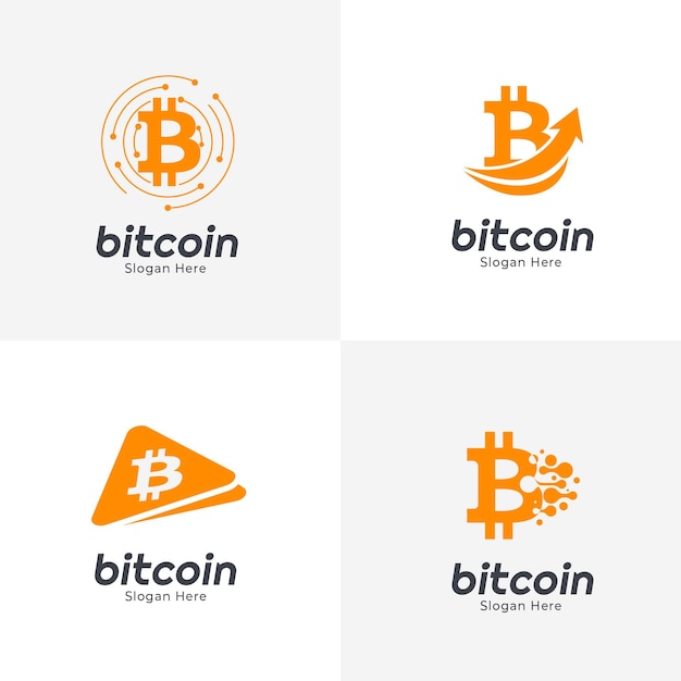 Platte bitcoin logo-collectie