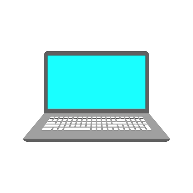 Platte blauw scherm Laptop vectorillustratie