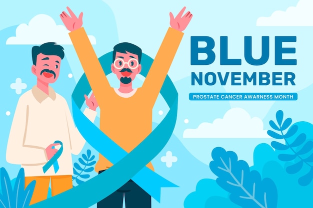 Platte blauwe novemberillustratie