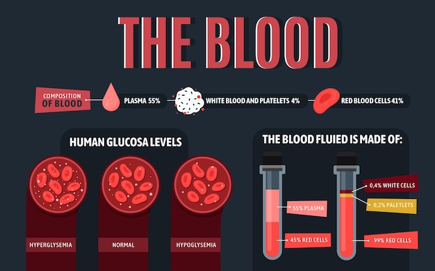 Vector platte bloed infographic