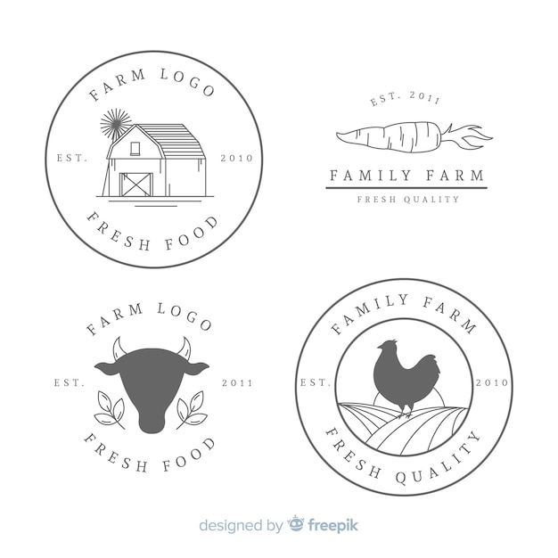 Vector platte boerderij logo-collectie