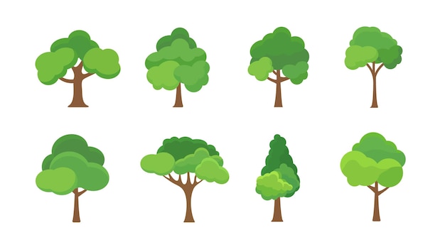 Platte boom pictogram illustratie Bomen bos eenvoudig plant silhouet pictogram Natuur eiken organisch decorontwerp