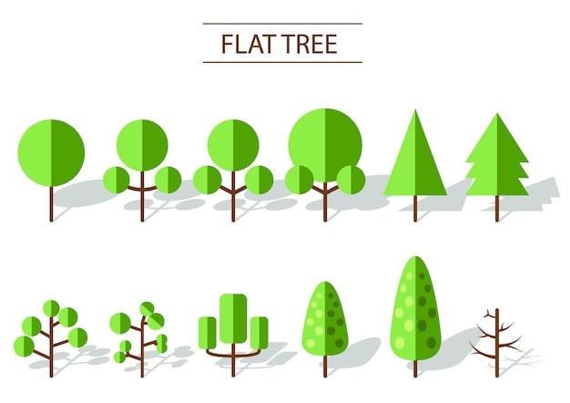 Platte boom vector. minimale stijl.