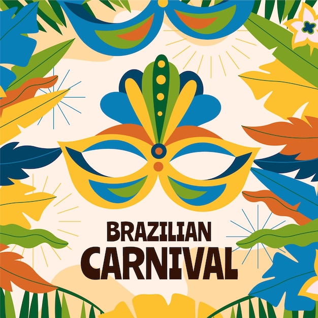 Vector platte braziliaanse carnaval illustratie