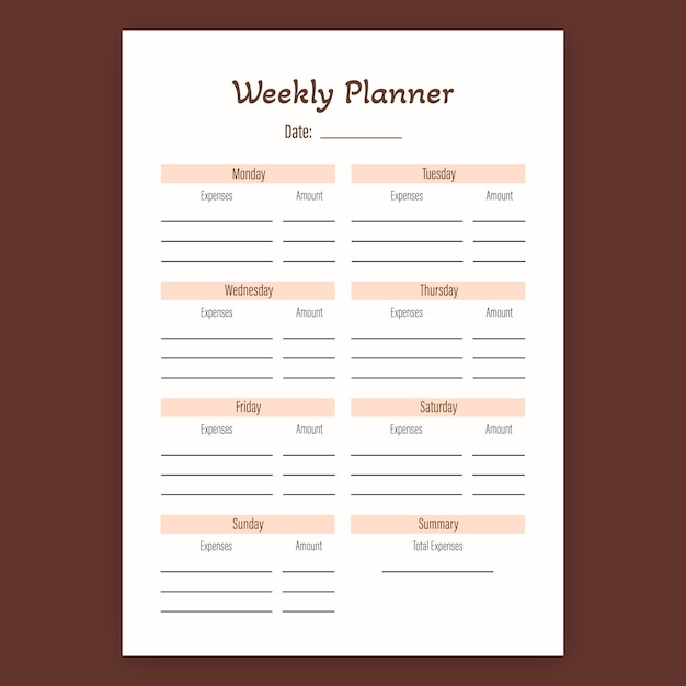 Platte budgetplanner