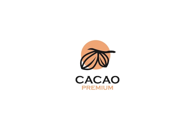 Platte cacao logo pictogram ontwerp vector sjabloon illustratie idee