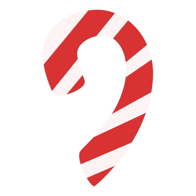 Vector platte candy cane element kerstevenement vectorillustratie