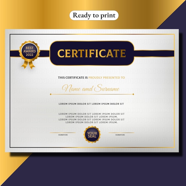 Platte certificaatsjabloon gratis vector