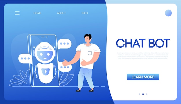 Platte chatbot mensen voor webdesign ui-ontwerpconcept cartoon vectorillustratie