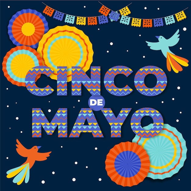 Platte cinco de mayo illustratie