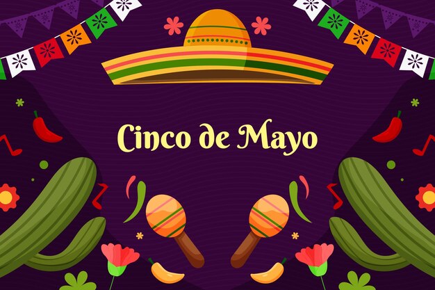 Platte cinco de mayo viering achtergrond