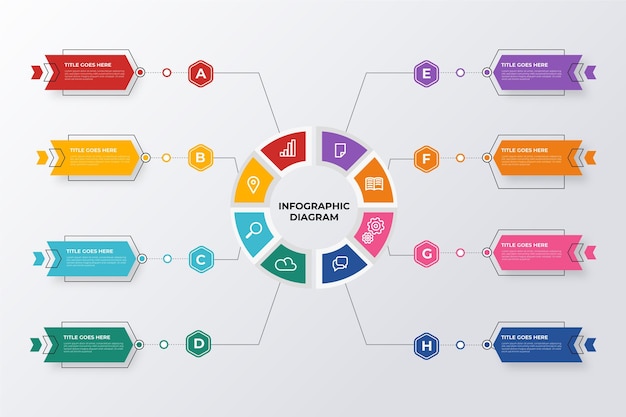 Vector platte cirkeldiagram infographic