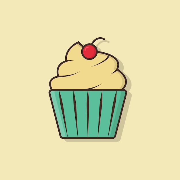 Platte Cupcake Illustratie