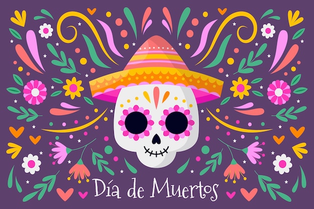 Platte dia de muertos illustratie