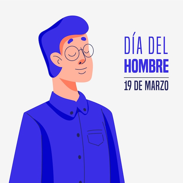 Vector platte dia del hombre illustratie