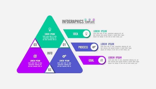 Platte diagram infographic zakelijke sjabloonelementen