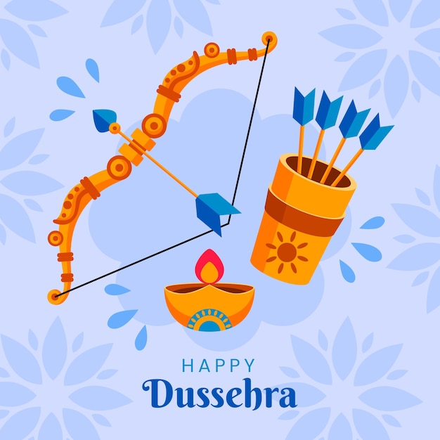 Vector platte dussehra illustratie