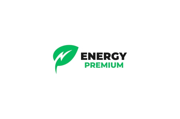 Platte eco energie logo ontwerp vectorillustratie