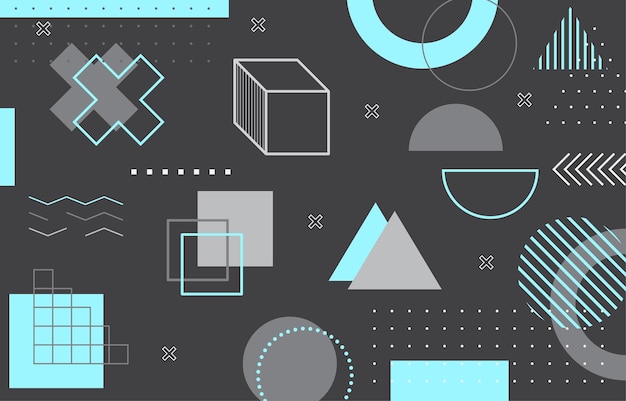 Platte geometrische decoratieve memphis-achtergrond