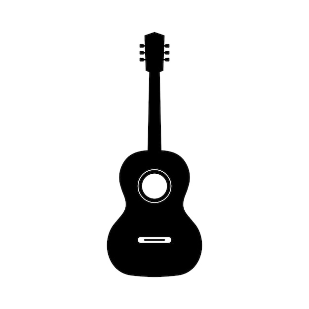 Vector platte gitaar silhouet geïsoleerde vector pictogram illustratie