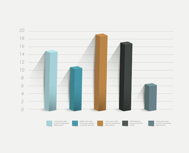 Platte grafiekgrafiek Eenvoudig in kleur bewerkbare Infographics-elementen