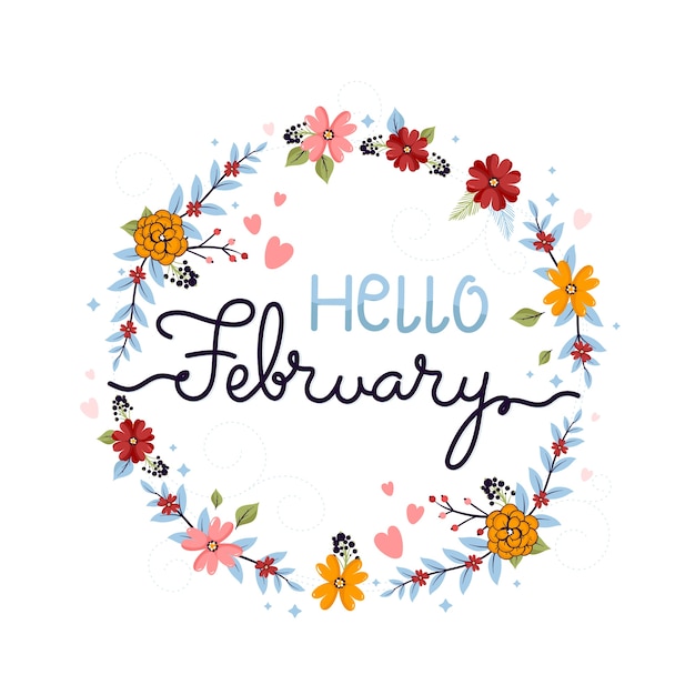 Platte hallo februari belettering