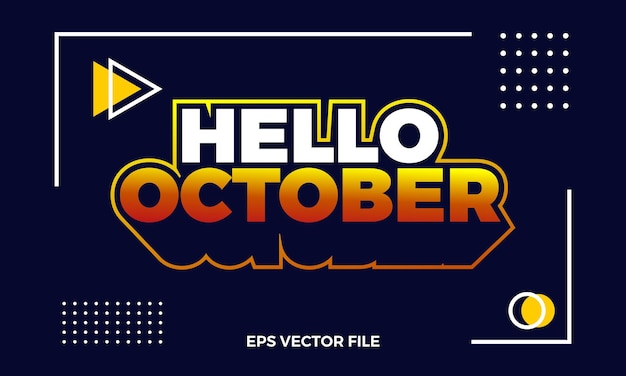 Platte hallo oktober-logo en achtergrond