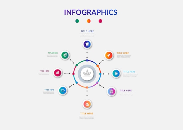 Platte halloween gradiënt infographic element collectie ontwerpset sjabloon