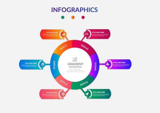 Platte halloween gradiënt infographic element collectie ontwerpset sjabloon