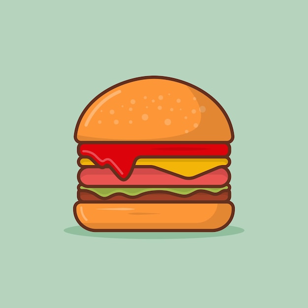 Platte Hamburger Illustratie