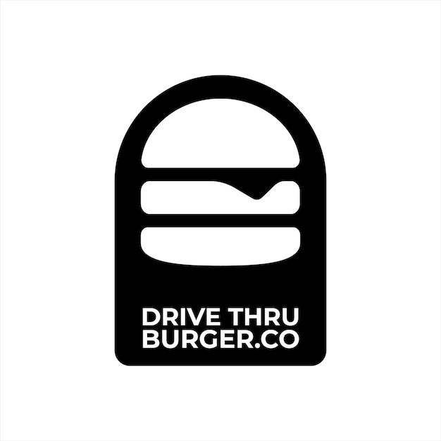 platte hamburger silhouet badge logo