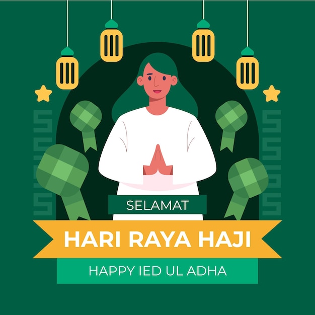 Platte hari raya haji illustratie