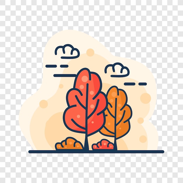 Platte herfst illustratie aard