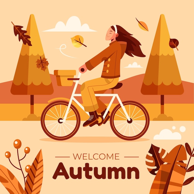 Platte herfst viering illustratie