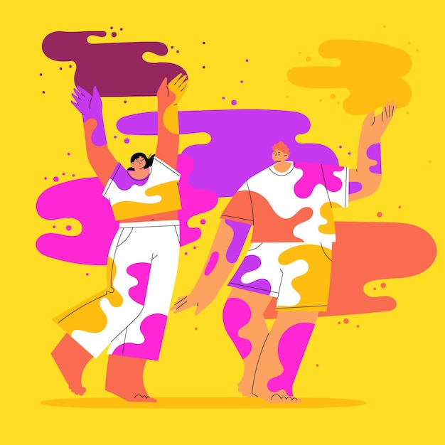 Platte holi-illustratie