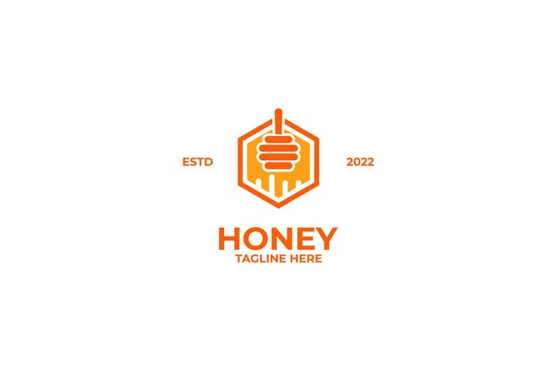 Platte honing logo ontwerp vector illustratie idee