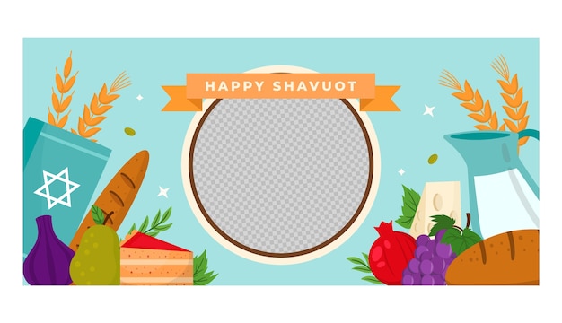 Platte horizontale banner sjabloon voor Joodse shavuot viering