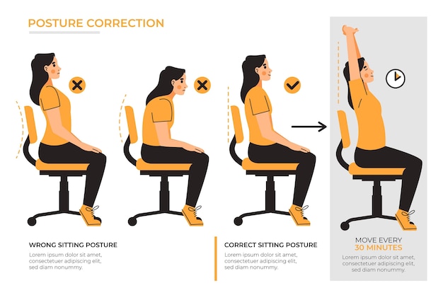 Platte houdingscorrectie infographics