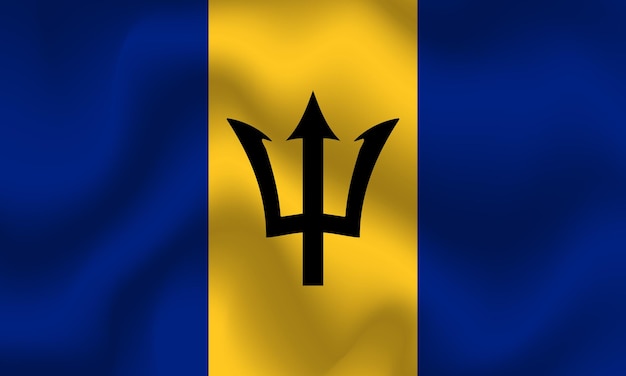 Platte illustratie van de nationale vlag van Barbados