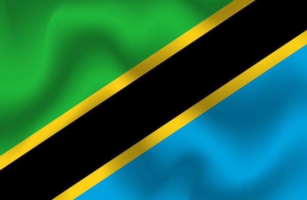 Platte illustratie van de nationale vlag van Tanzania