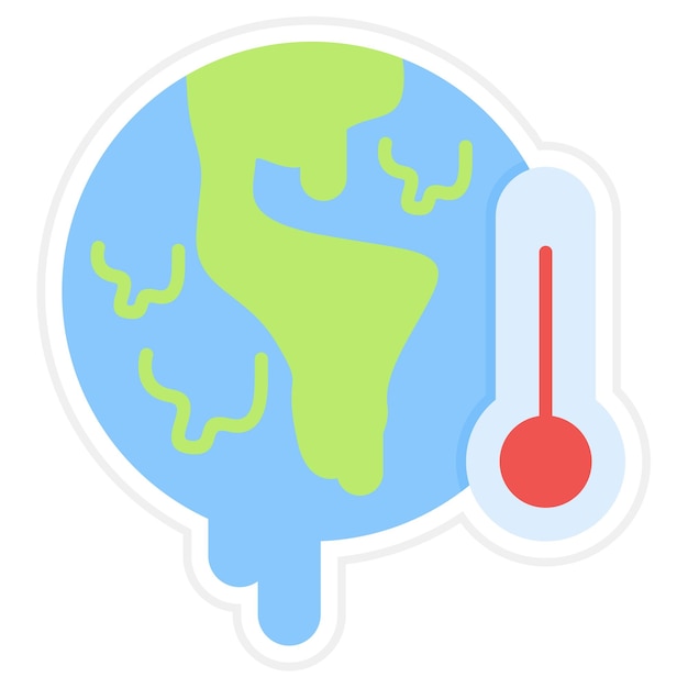 Vector platte illustratie van de opwarming van de aarde