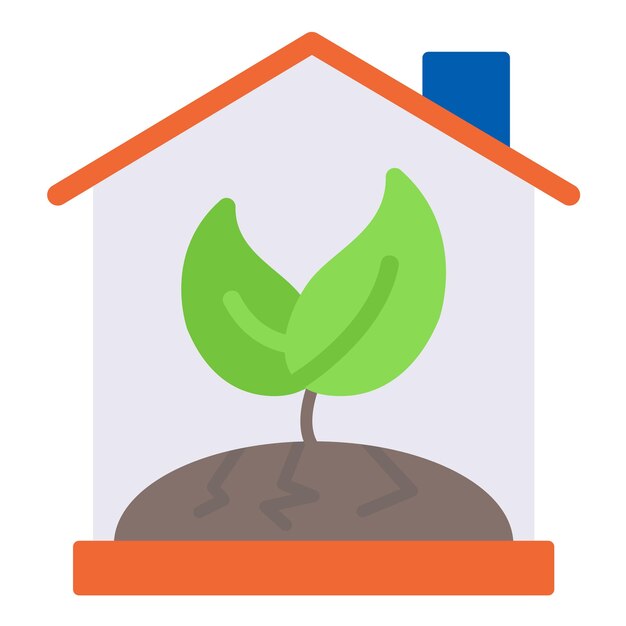 Vector platte illustratie van het groene huis