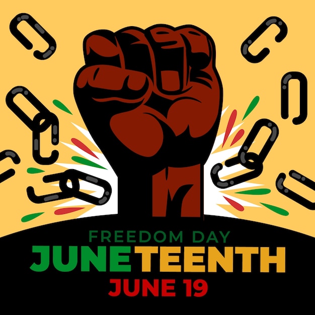 Vector platte illustratie voor de amerikaanse juneteenth viering