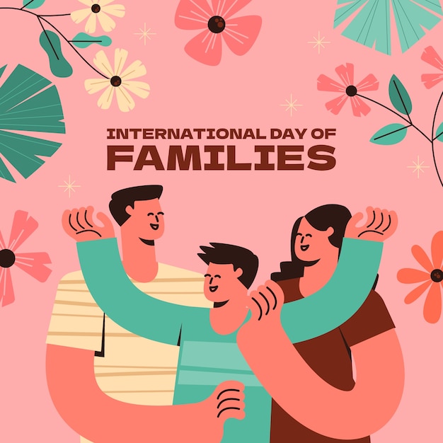 Platte illustratie voor de internationale dag van de gezinnen