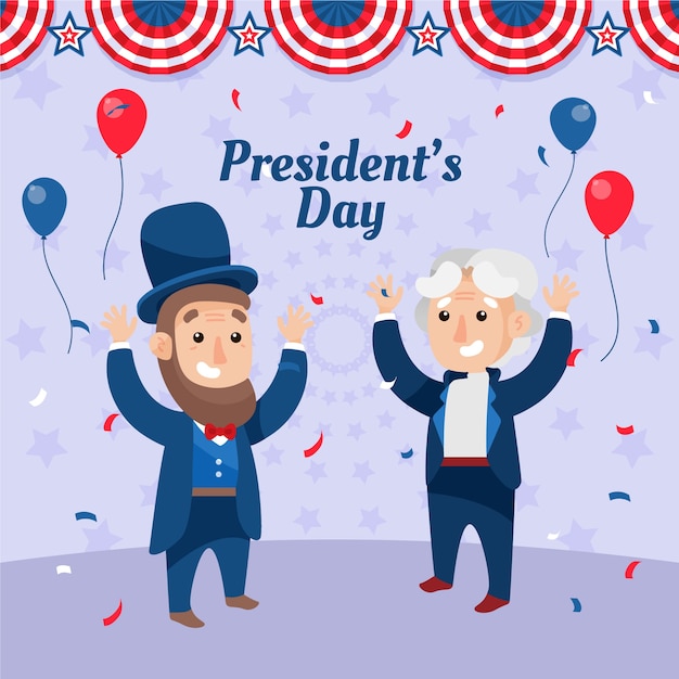 Platte illustratie voor de viering van de dag van de Amerikaanse president